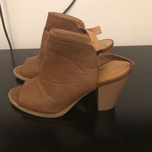 Lauren Conrad Leather Peep Toe Boots